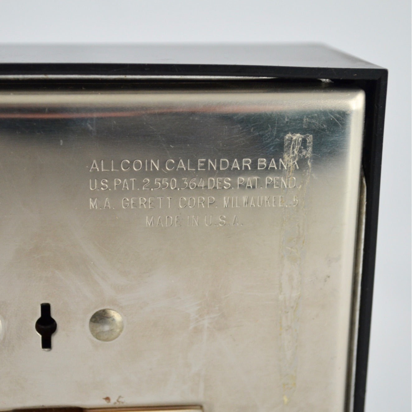 Vintage 1960's Collier's Encyclopedia Calendar Coin Bank Allcoin USA NO KEY