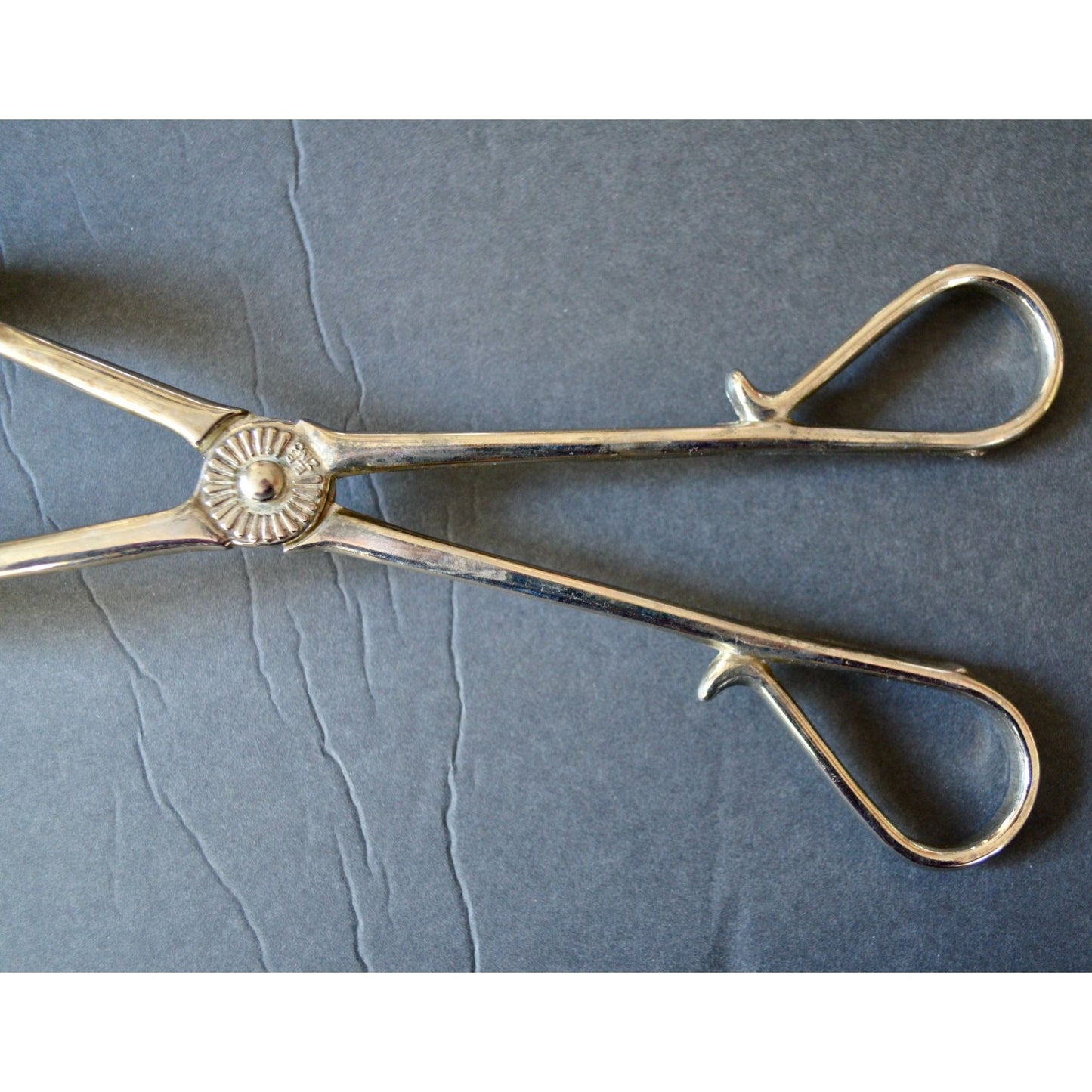 Vintage E. P. Zinc Serving Tongs Salad Pastry Bread Silver