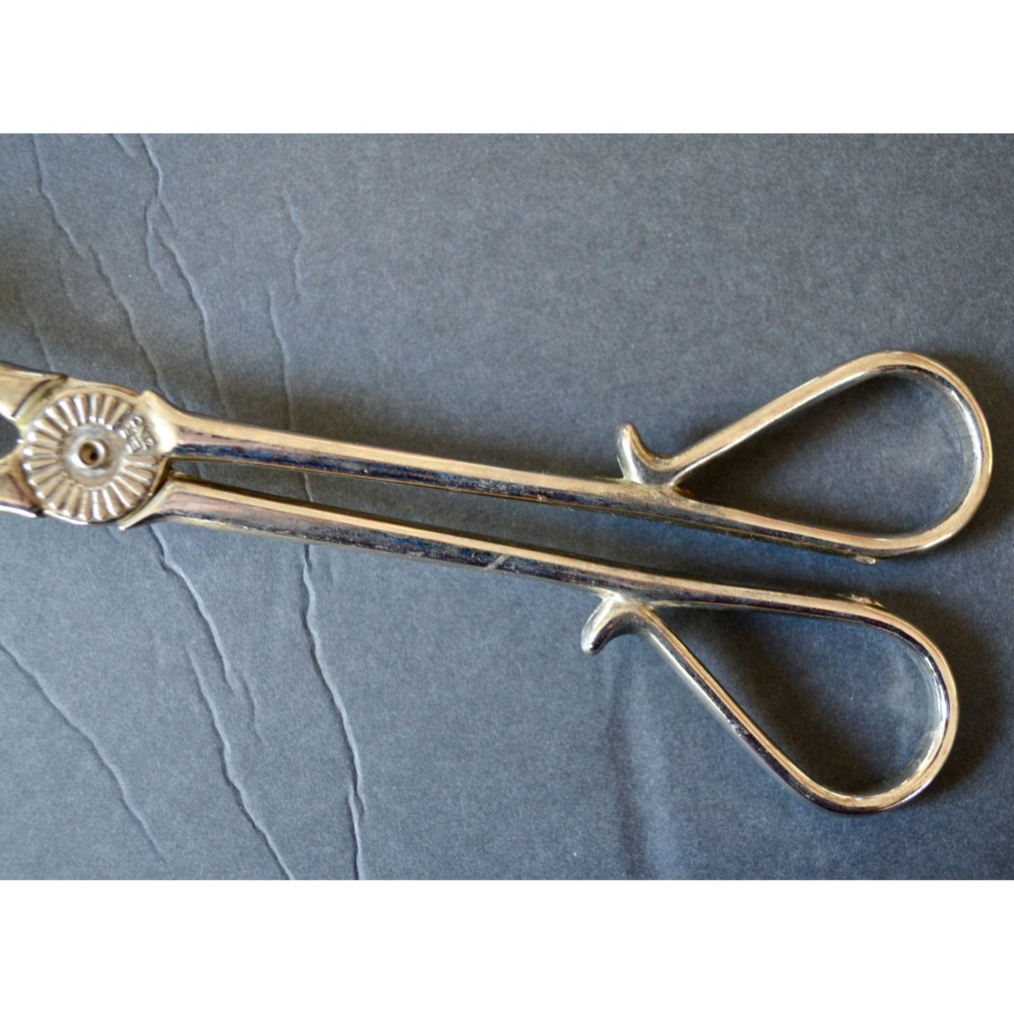 Vintage E. P. Zinc Serving Tongs Salad Pastry Bread Silver