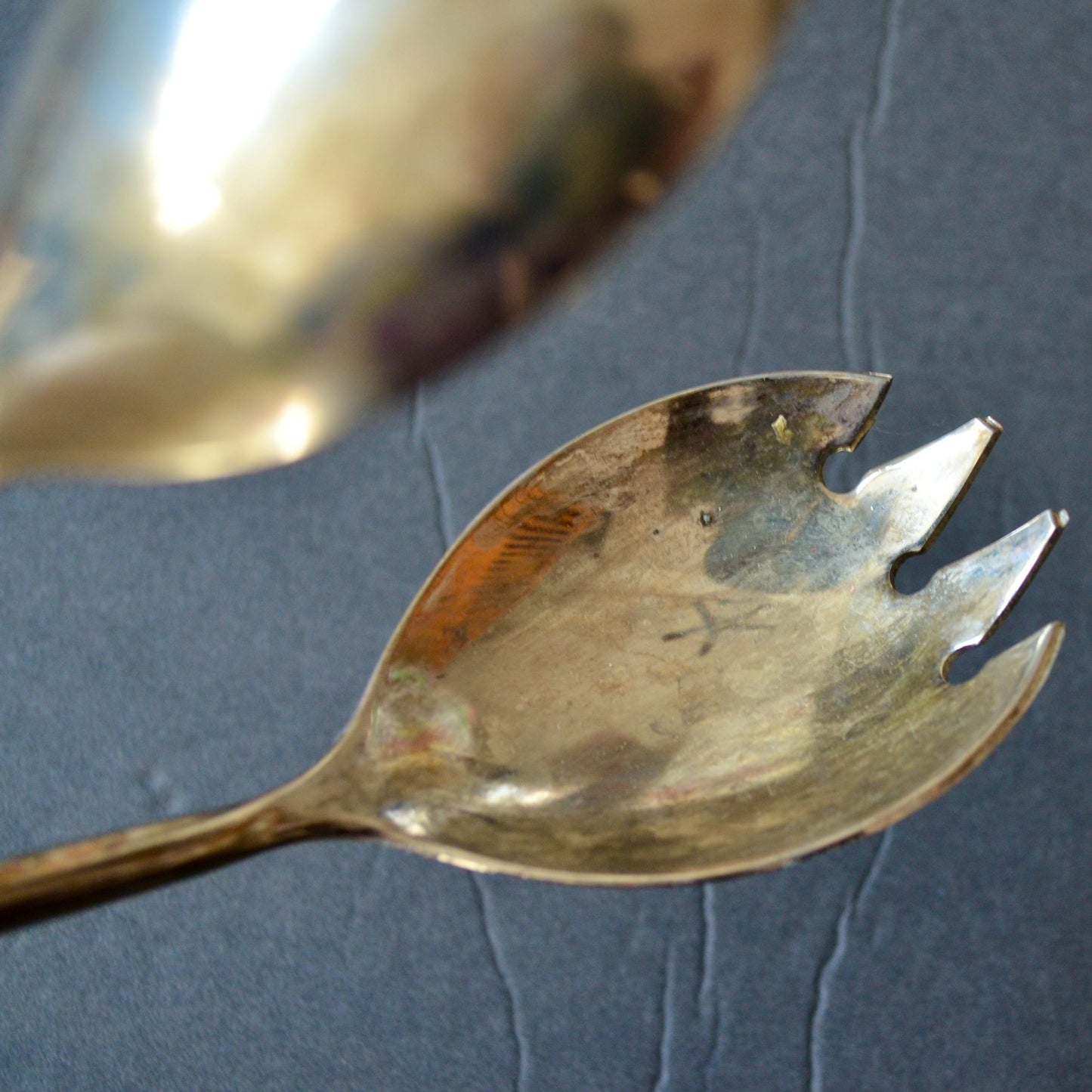 Vintage E. P. Zinc Serving Tongs Salad Pastry Bread Silver