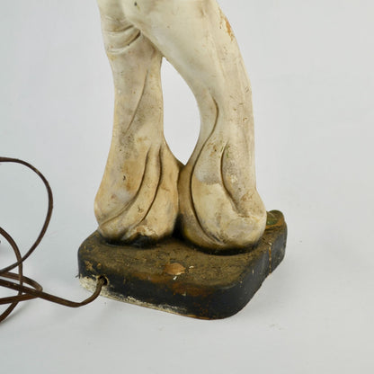 Vintage | Blackamoore Nubian Genie Turban Chalkware Lamp