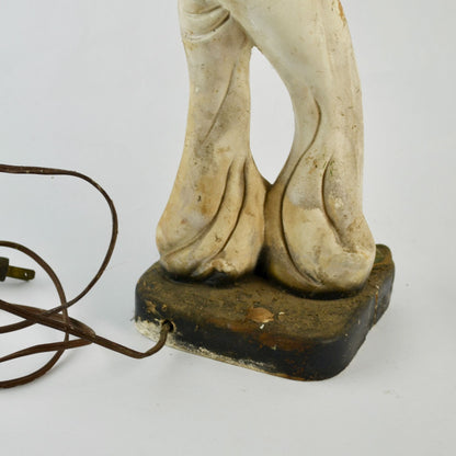 Vintage | Blackamoore Nubian Genie Turban Chalkware Lamp