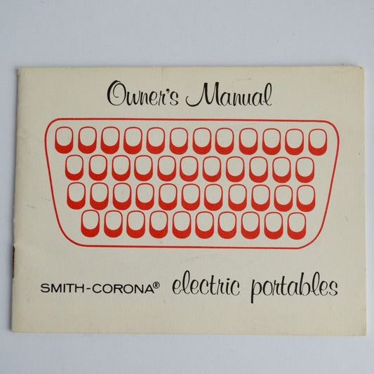 Smith Corona Coronet Electric Portable Typewriter Owner's Manual Vintage