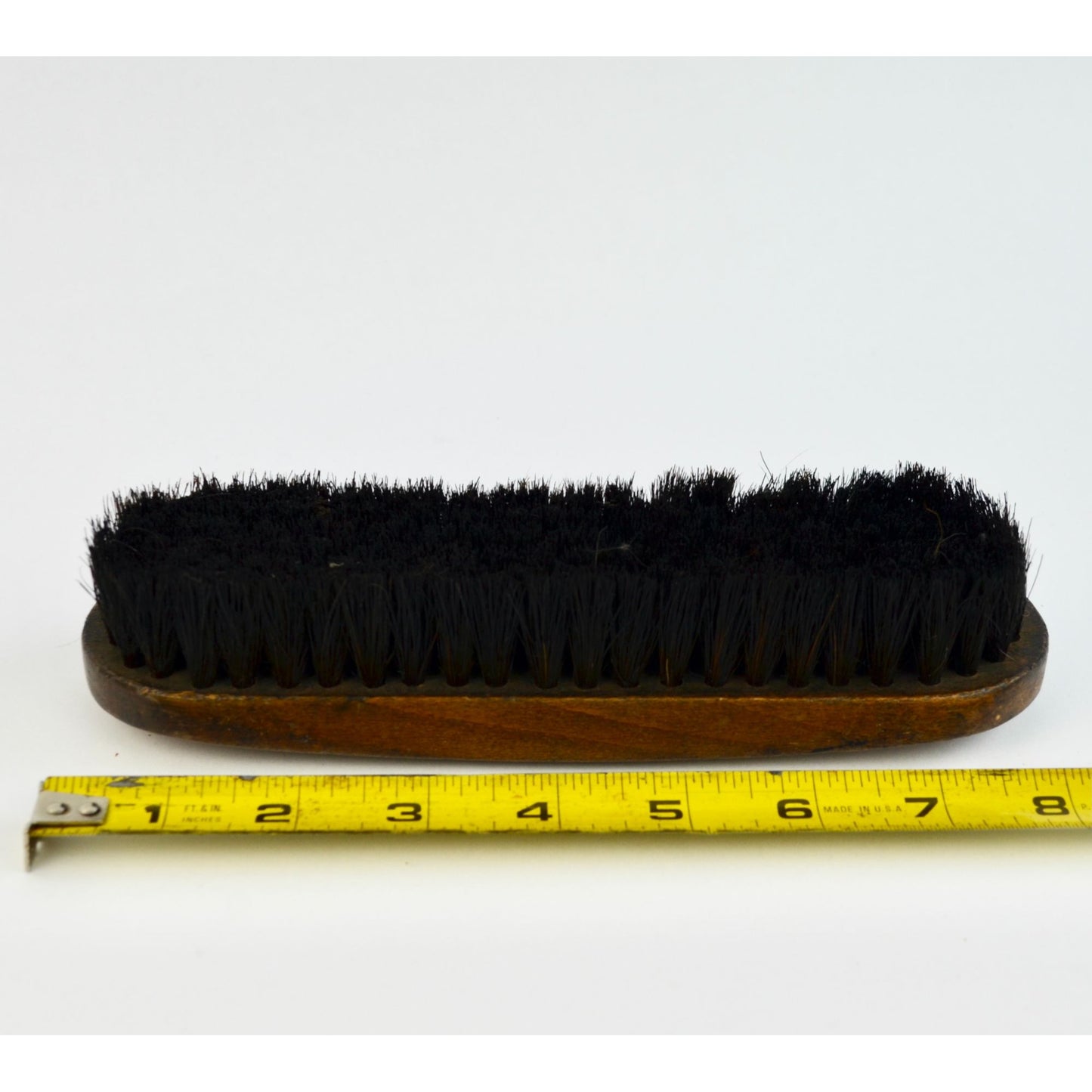 Vintage Horsehair Shoe Shine Brush 8" Wood Shoeshine Boot