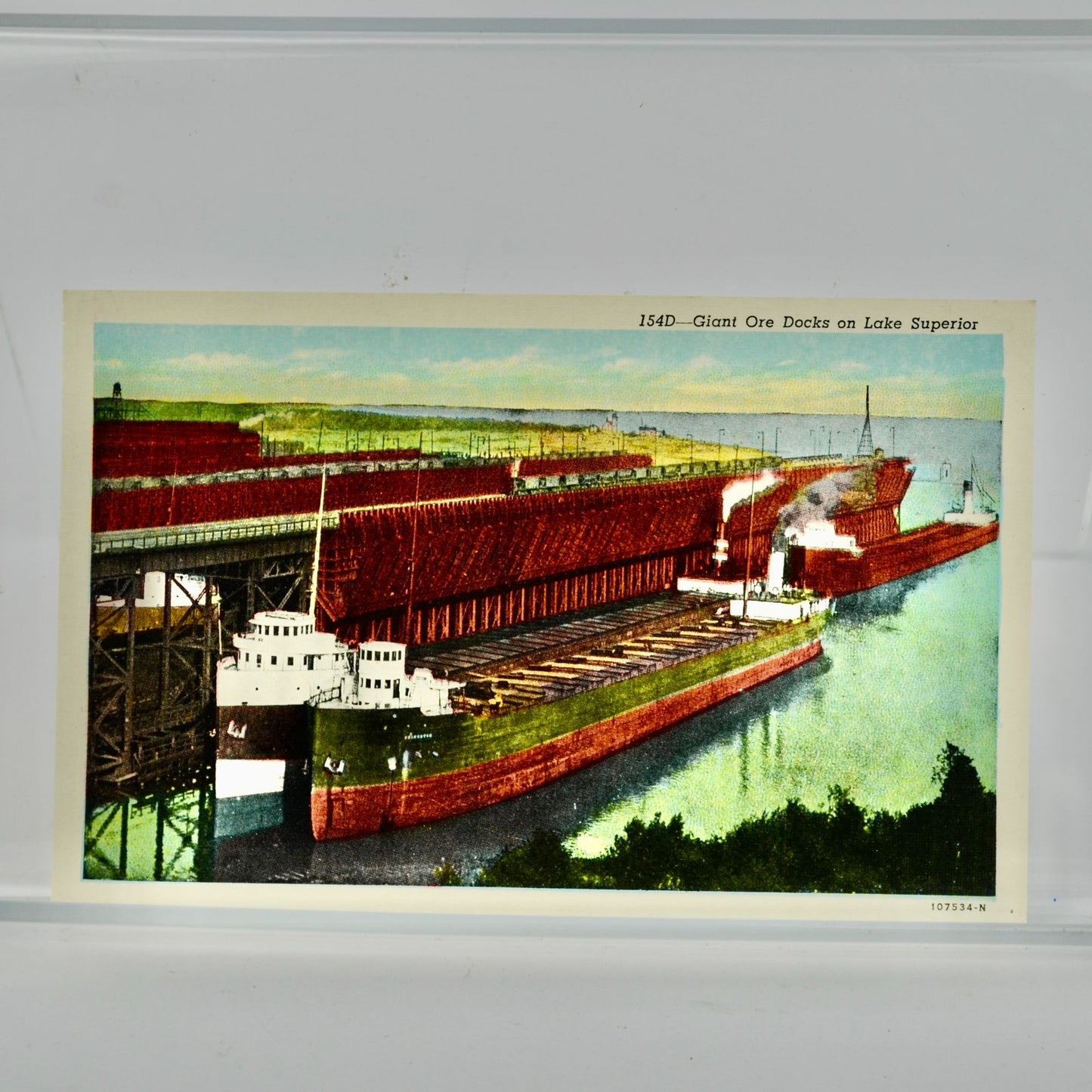Giant Ore Docks Lake Superior Minnesota Vintage Postcard UNUSED