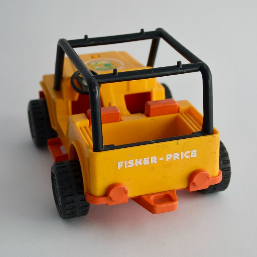 Fisher Price Adventure People Trailblazer Jeep Yellow Orange Vintage