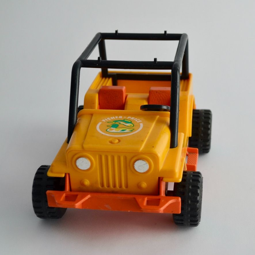 Fisher Price Adventure People Trailblazer Jeep Yellow Orange Vintage