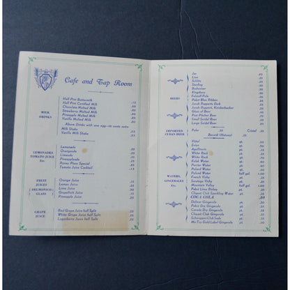 Roney Plaza Hotel Miami Beach Vintage Menu
