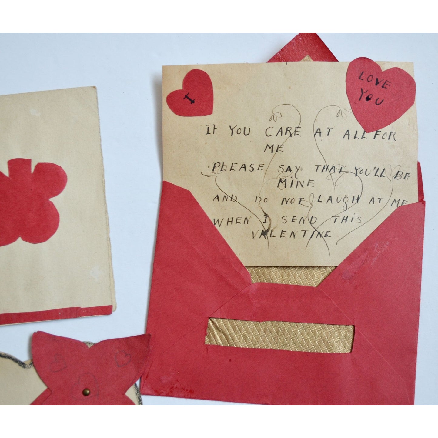 1930s Vintage HANDMADE OOAK Valentine Cards Unique Lot #10