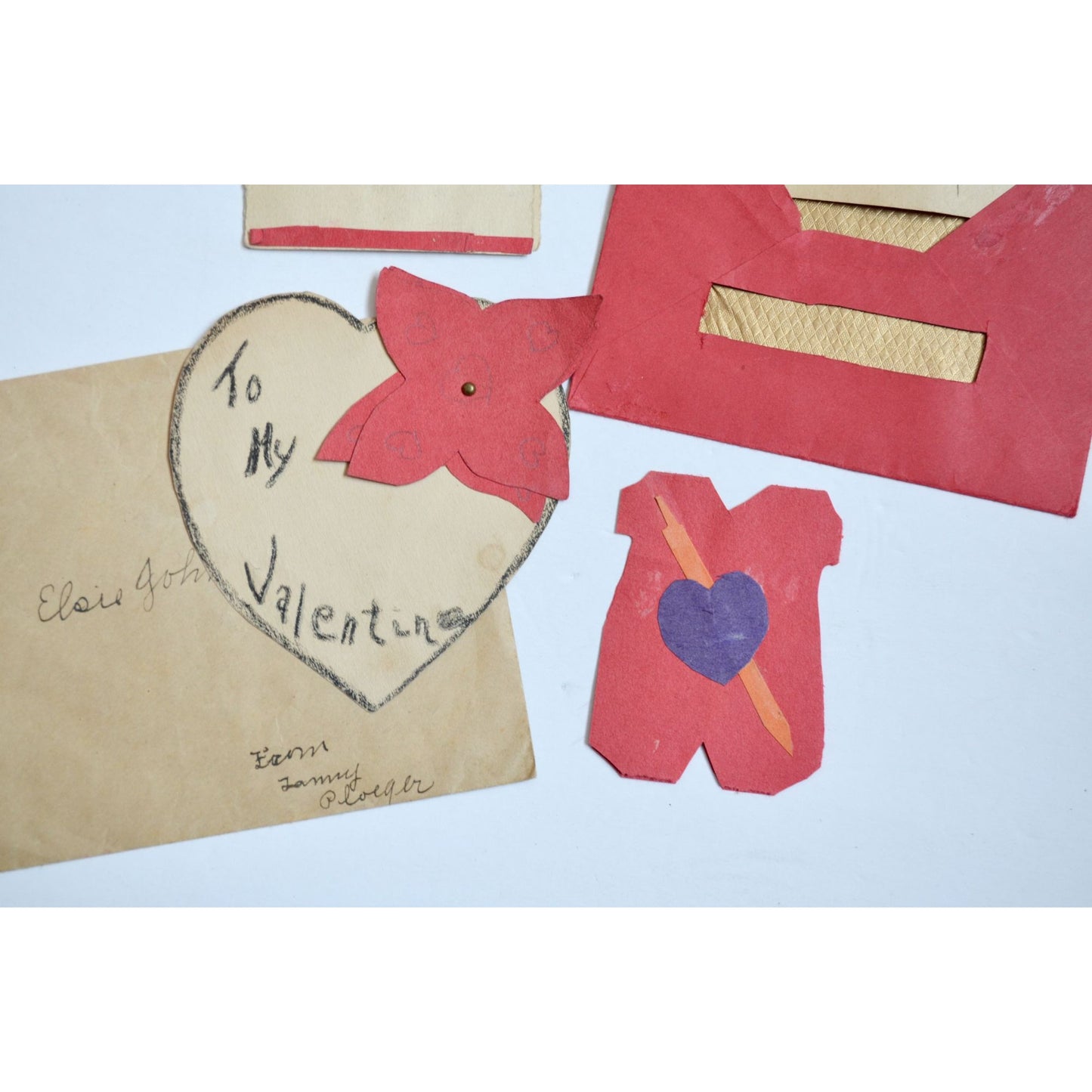 1930s Vintage HANDMADE OOAK Valentine Cards Unique Lot #10