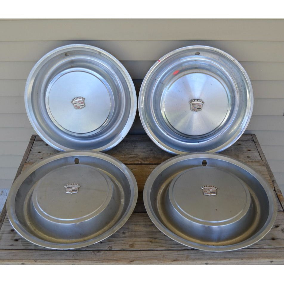 Lot of 4 Vintage 1973 Cadillac Fleetwood Hubcaps 15" Deville Hubcap Wheel Covers