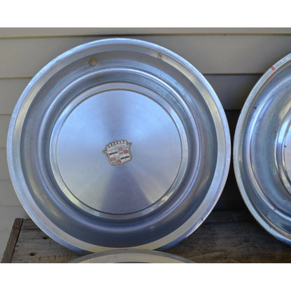 Lot of 4 Vintage 1973 Cadillac Fleetwood Hubcaps 15" Deville Hubcap Wheel Covers