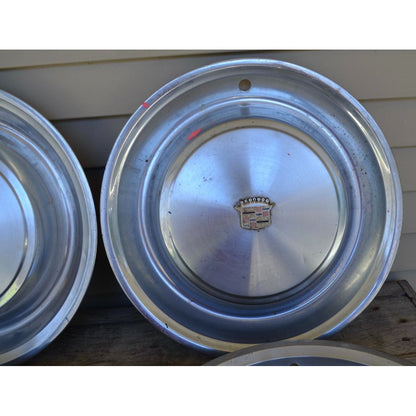 Lot of 4 Vintage 1973 Cadillac Fleetwood Hubcaps 15" Deville Hubcap Wheel Covers