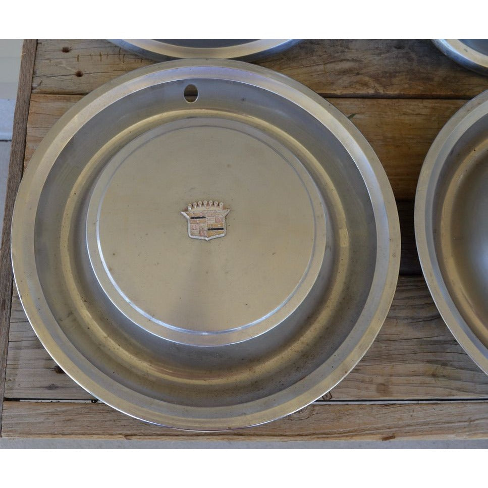 Lot of 4 Vintage 1973 Cadillac Fleetwood Hubcaps 15" Deville Hubcap Wheel Covers