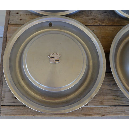 Lot of 4 Vintage 1973 Cadillac Fleetwood Hubcaps 15" Deville Hubcap Wheel Covers