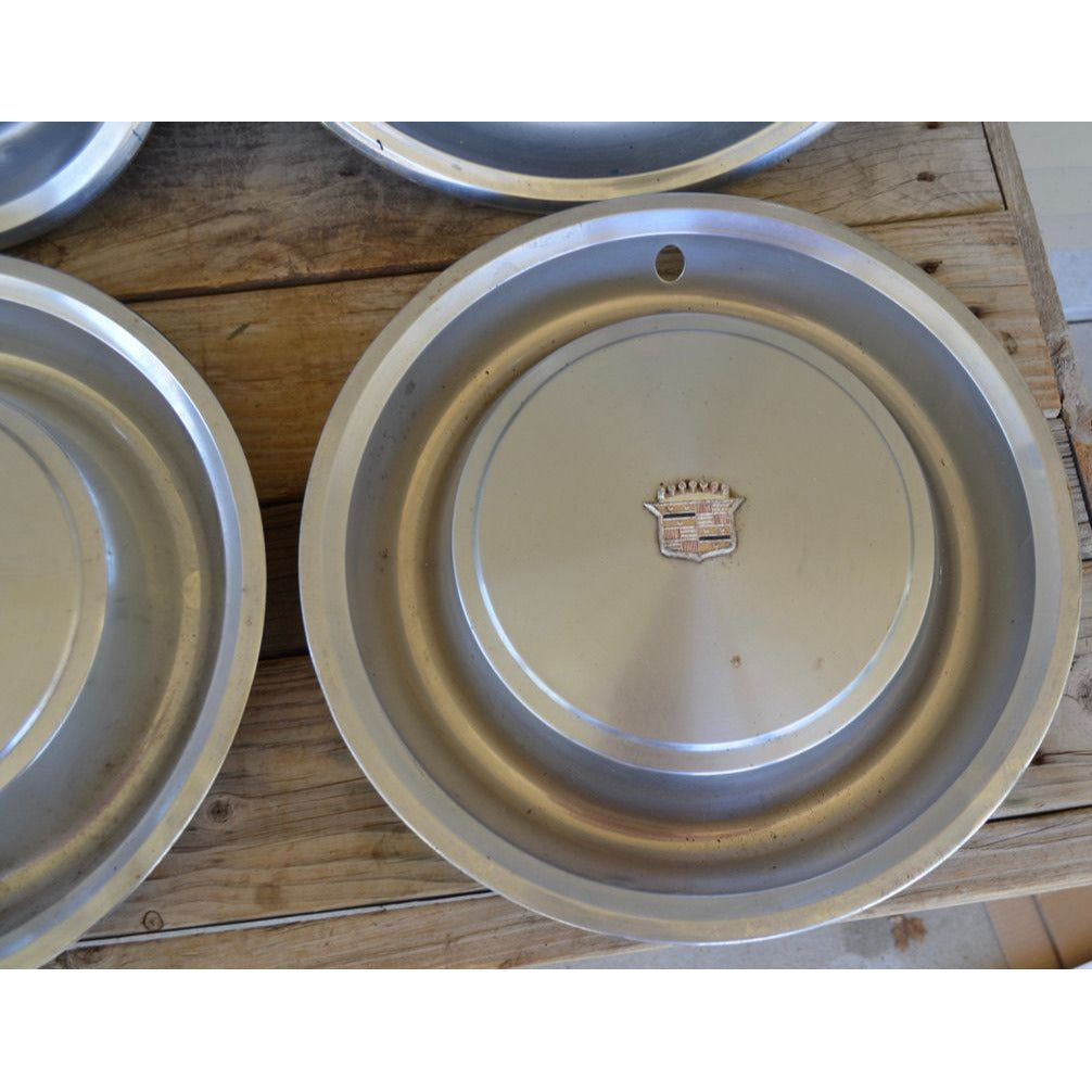 Lot of 4 Vintage 1973 Cadillac Fleetwood Hubcaps 15" Deville Hubcap Wheel Covers