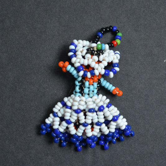 Native American Handmade Seed Bead Doll 1.75"