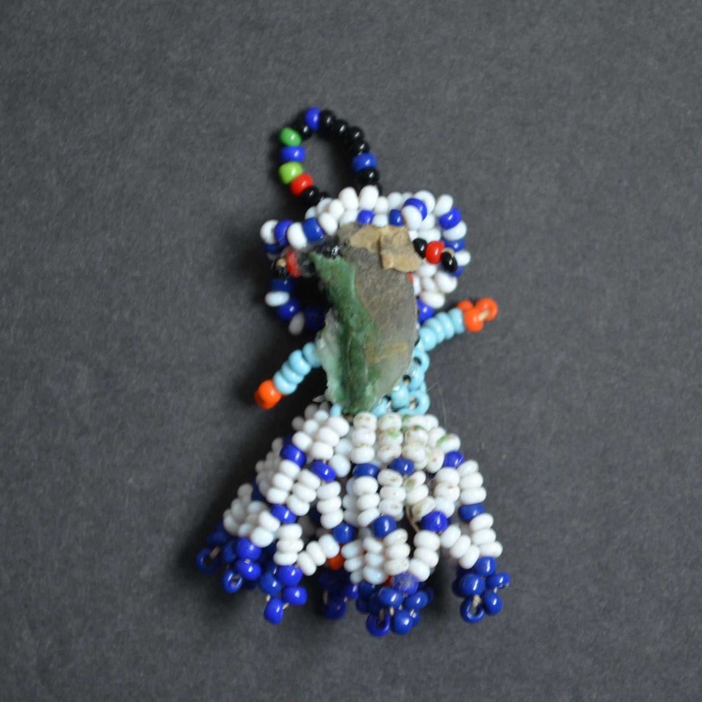 Native American Handmade Seed Bead Doll 1.75"