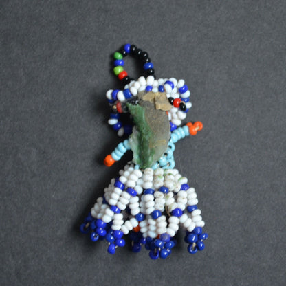 Native American Handmade Seed Bead Doll 1.75"