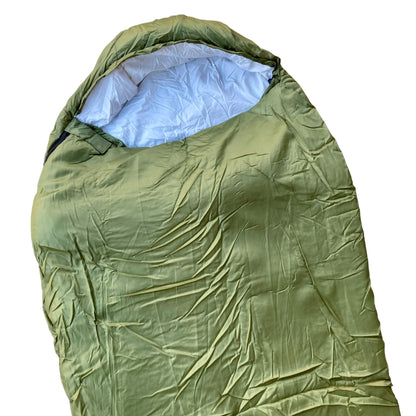 Military-Style Mummy Sleeping Bag w/ Compression Sack OD Green NEW