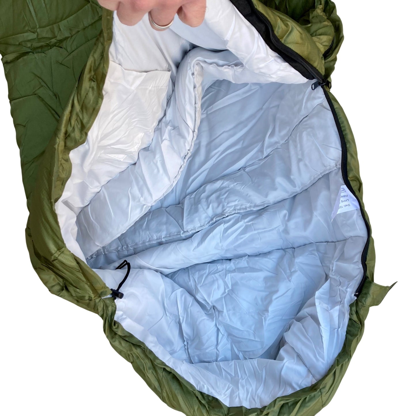 Military-Style Mummy Sleeping Bag w/ Compression Sack OD Green NEW