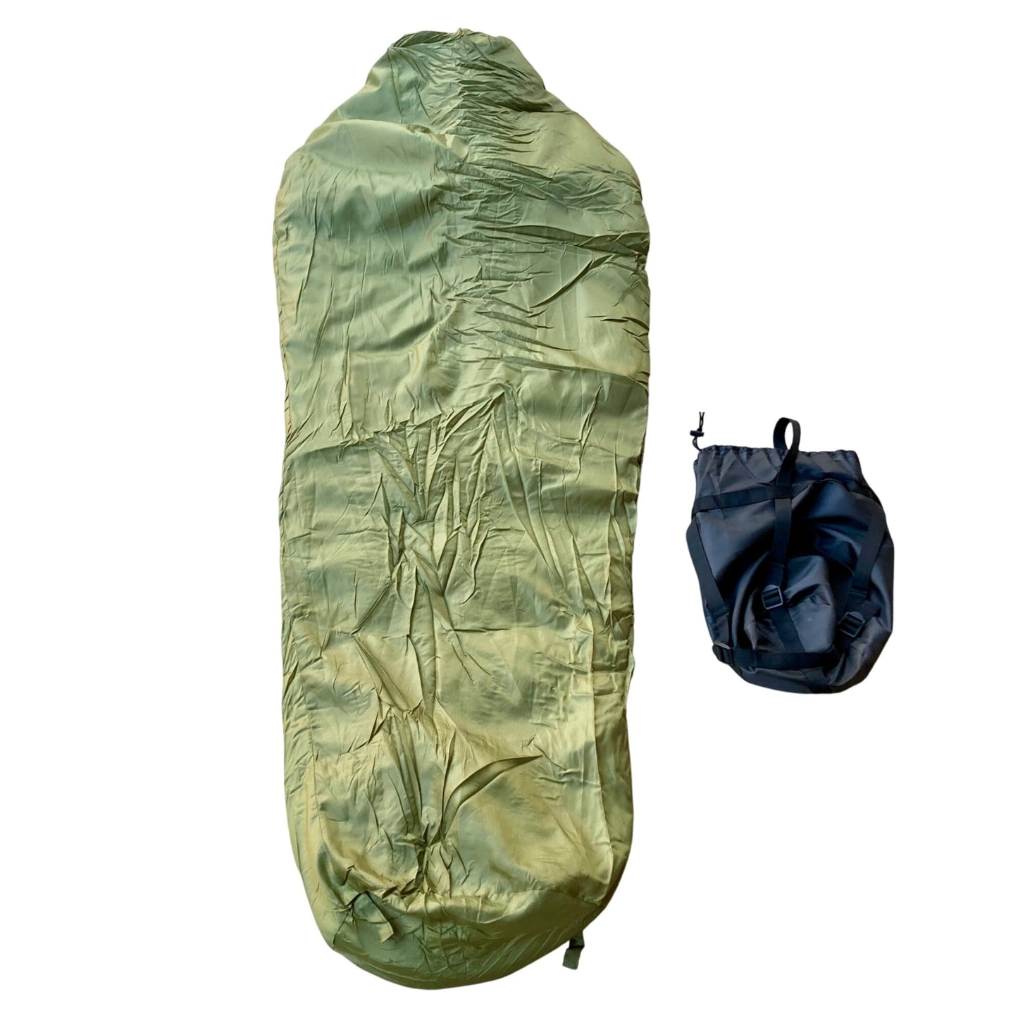 Military-Style Mummy Sleeping Bag w/ Compression Sack OD Green NEW