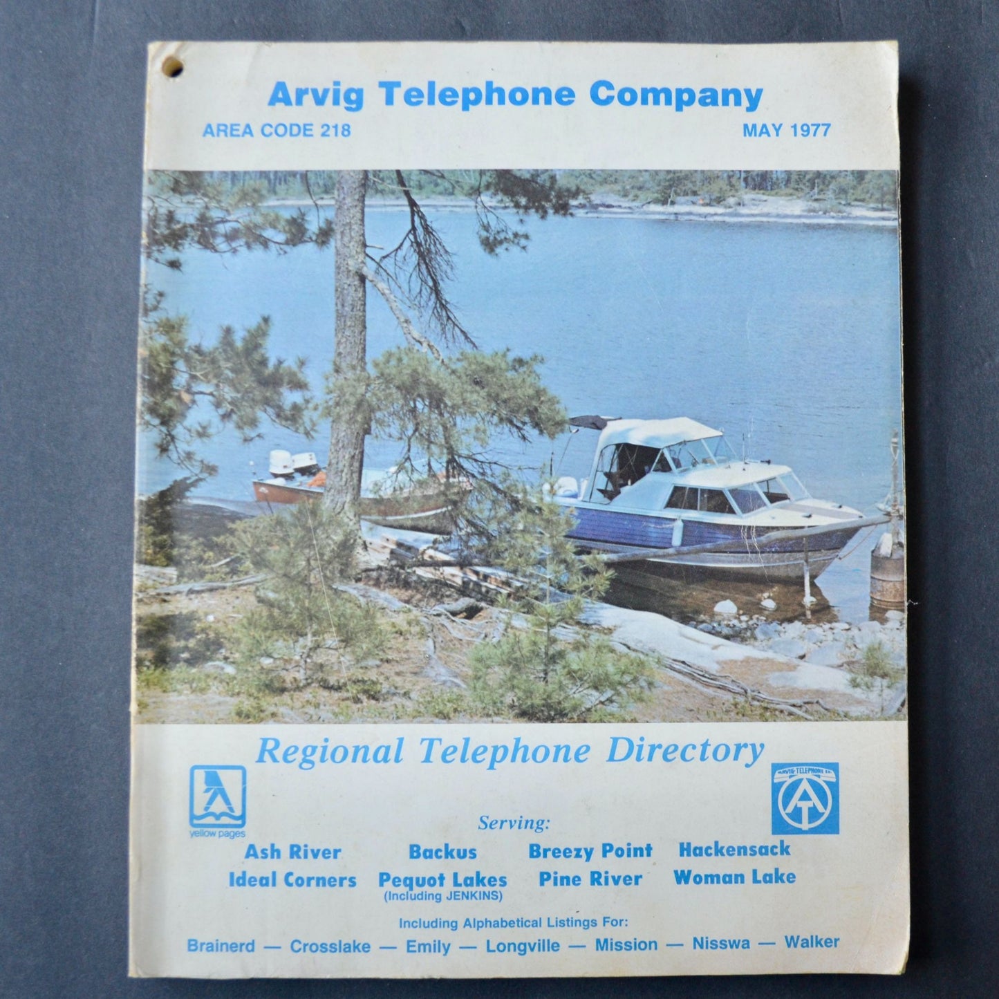 Vintage May 1977 Arvig Telephone Company Directory Northern Central MN Book