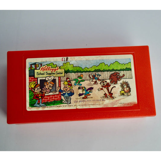 Kellogg's Snap Crackle Pop Cereal 1980 Red Plastic Pencil Box