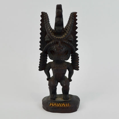 Vintage Hawaii KCCO LTD Tiki Figurine Wooden Carved 6.5"
