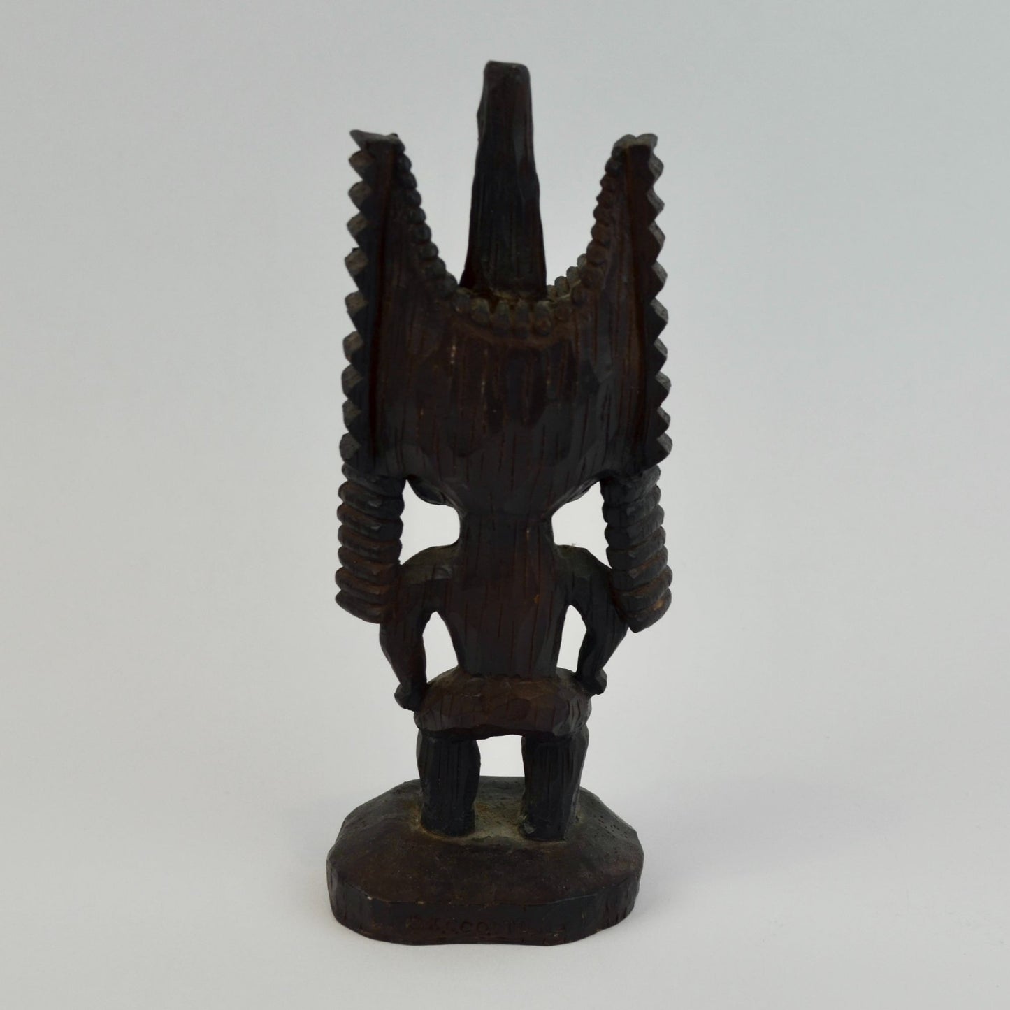 Vintage Hawaii KCCO LTD Tiki Figurine Wooden Carved 6.5"