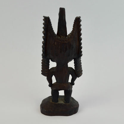 Vintage Hawaii KCCO LTD Tiki Figurine Wooden Carved 6.5"