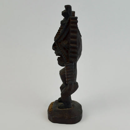 Vintage Hawaii KCCO LTD Tiki Figurine Wooden Carved 6.5"