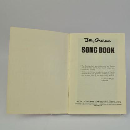 Billy Graham Crusade Songs Book Vintage Cliff Barrows