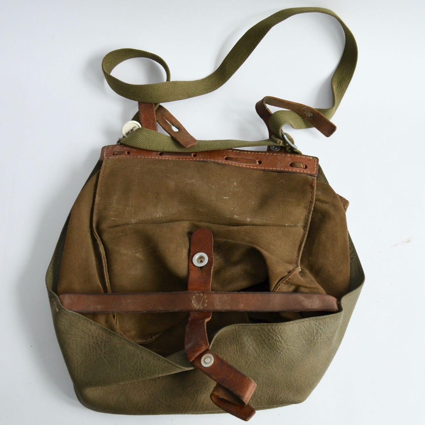 Vintage Swiss Army Bread Ration Bag Messenger Military Messenger Bag