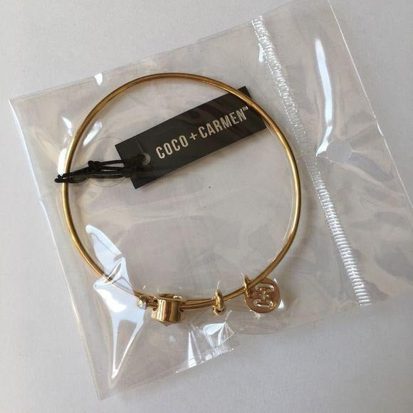 New Coco + Carmen Gold Adjustable Bangle Bracelet