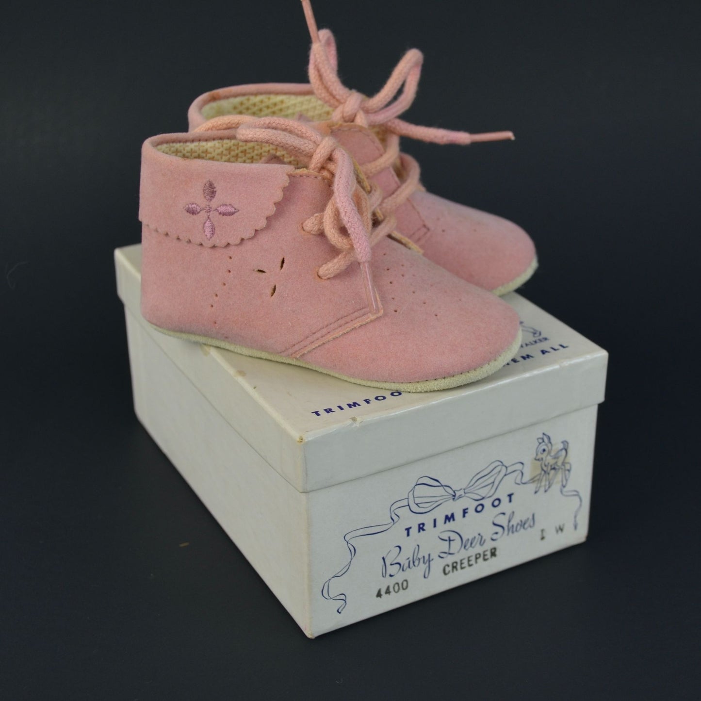 Trimfoot Baby Deer Shoes Pink Creeper 6-9 Months In Box