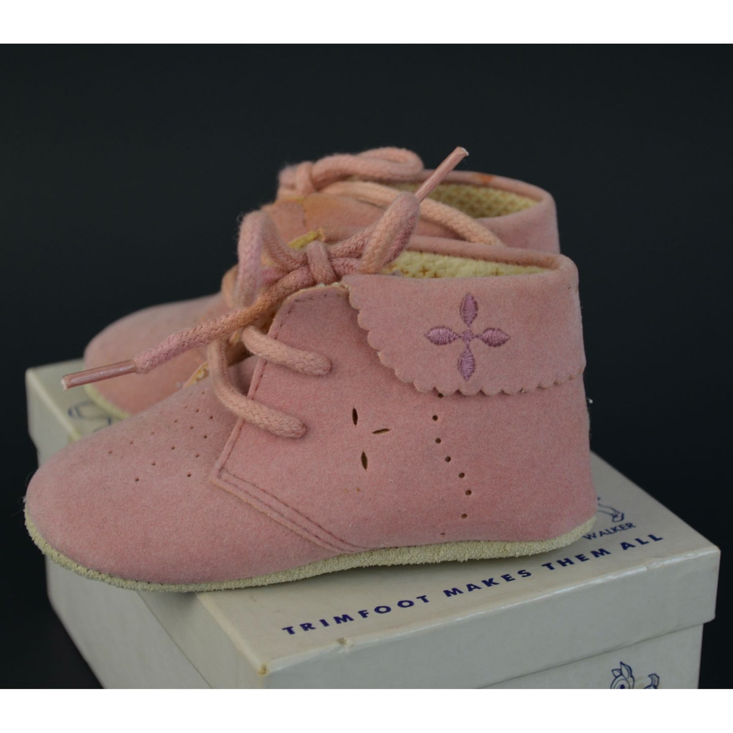 Trimfoot Baby Deer Shoes Pink Creeper 6-9 Months In Box