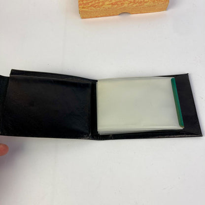 Vintage Black Leather Wallet Made in Mexico w/ Original Box No. 53