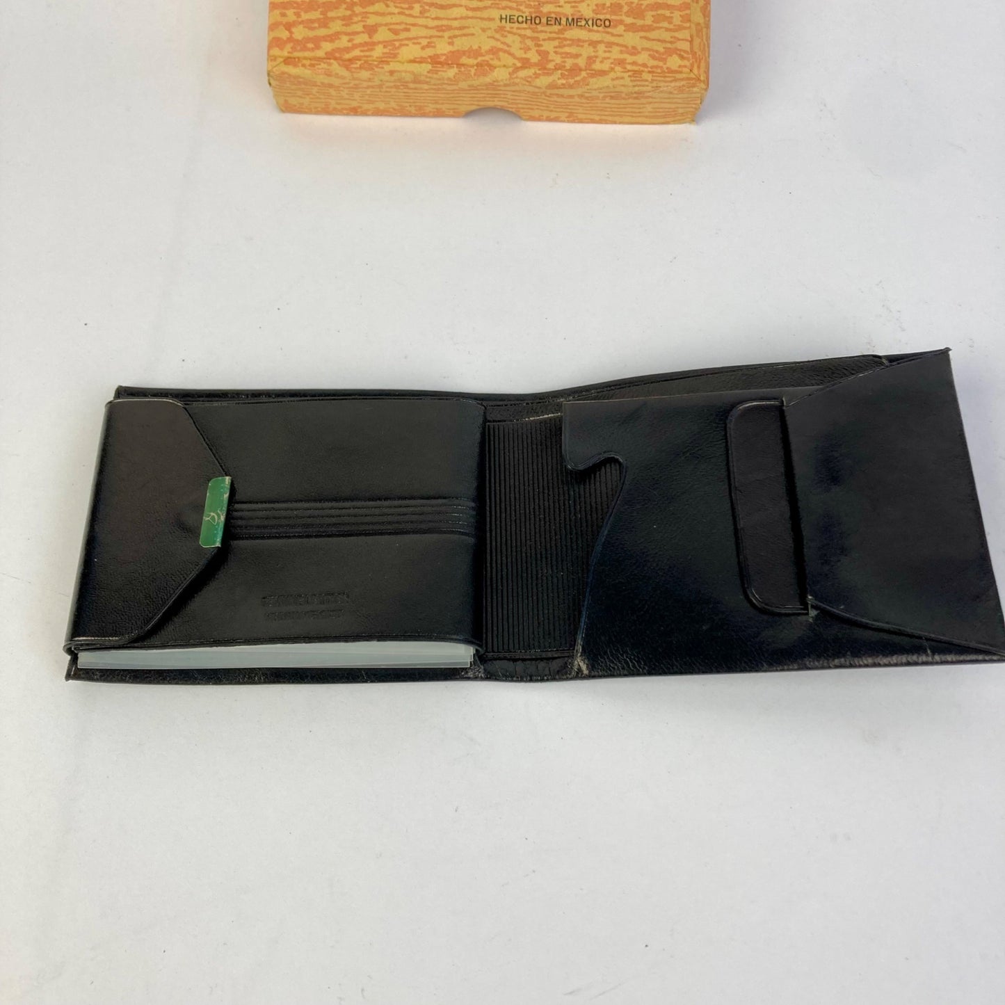 Vintage Black Leather Wallet Made in Mexico w/ Original Box No. 53