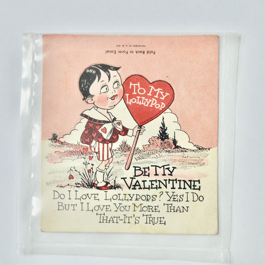 Vintage Valentine Card To My Lollypop Be My Foldable