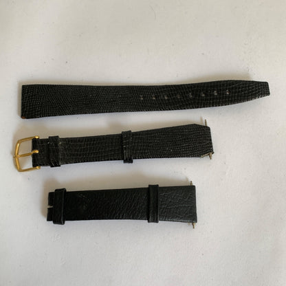 Kreisler Lizard Calf 11/16 Black Watchband Unused