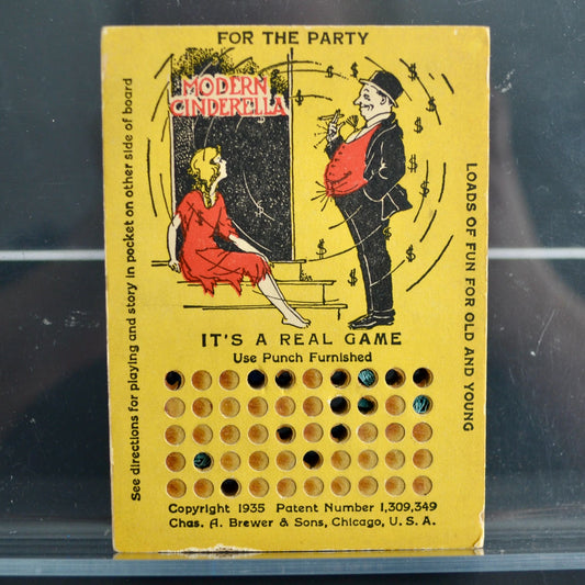 Chas A Brewer & Sons Punch Board Game Modern Cinderella Used