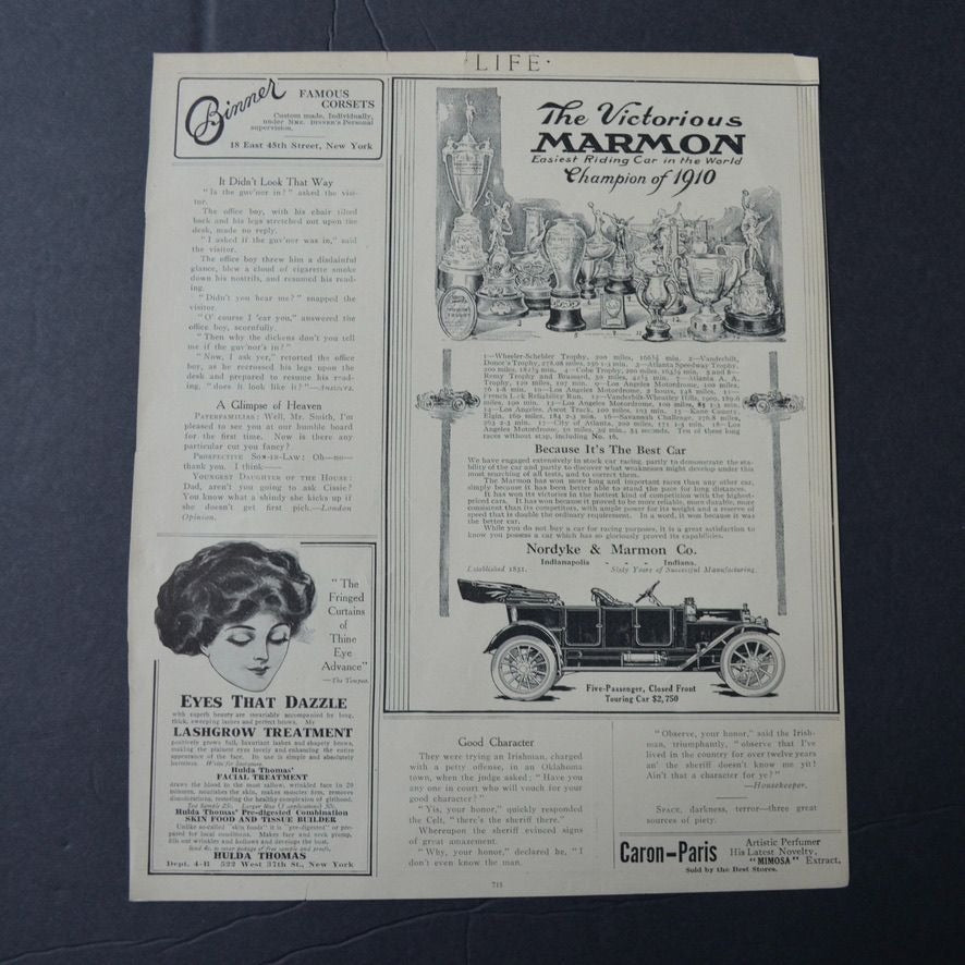 Antique 1911 Life Magazine Ad: Nordyke & Marmon Co. & Welch's Grape Juice