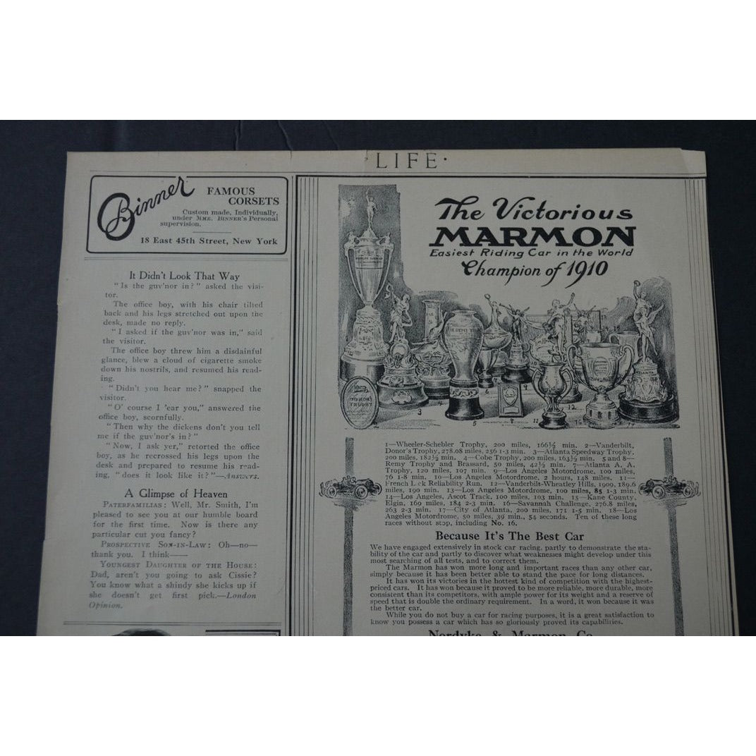 Antique 1911 Life Magazine Ad: Nordyke & Marmon Co. & Welch's Grape Juice