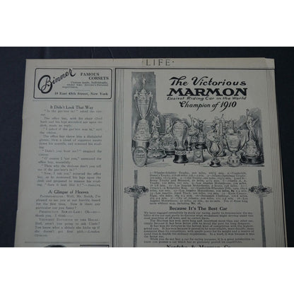 Antique 1911 Life Magazine Ad: Nordyke & Marmon Co. & Welch's Grape Juice