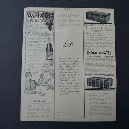 Antique 1911 Life Magazine Ad: Nordyke & Marmon Co. & Welch's Grape Juice