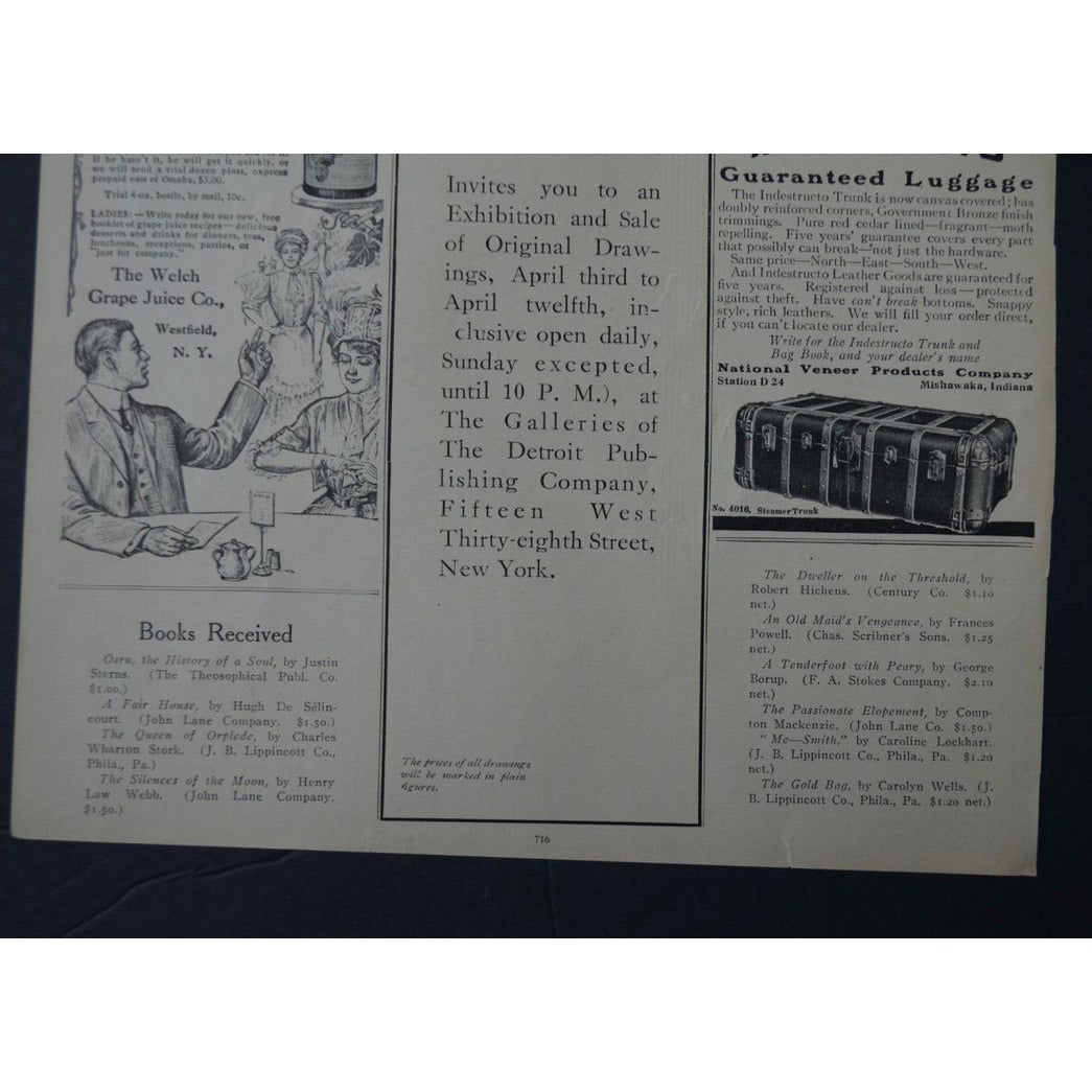 Antique 1911 Life Magazine Ad: Nordyke & Marmon Co. & Welch's Grape Juice