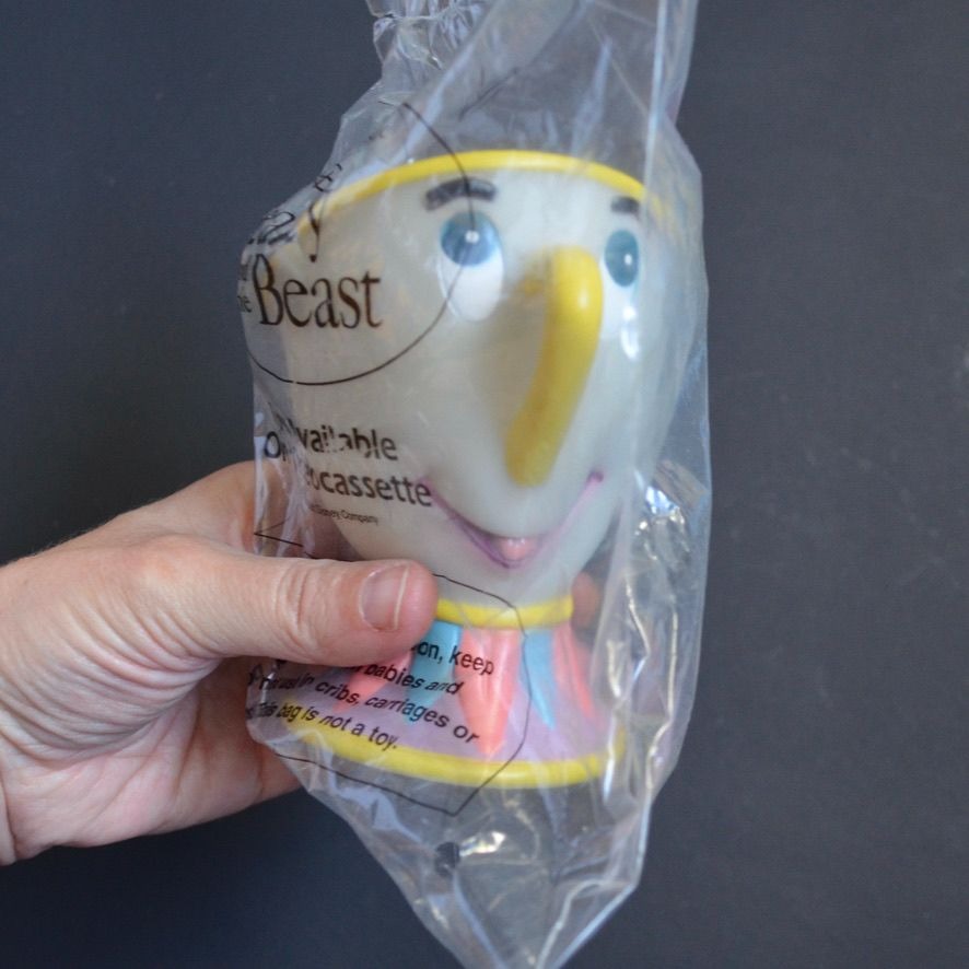 1992 Pizza Hut Beauty and the Beast CHIP Rubber Toy New