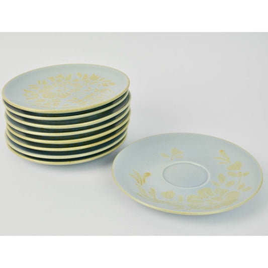 Red Wing Brocade Lot 1 Saucer 8 Dessert Plates Vintage