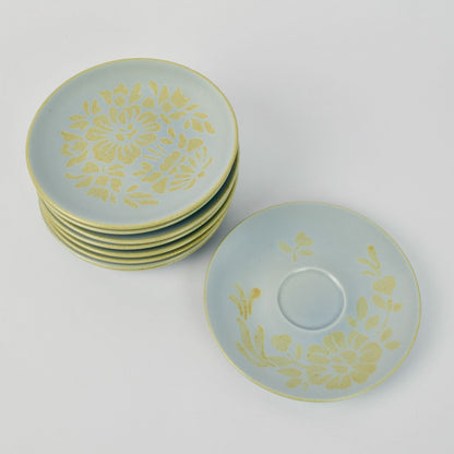 Red Wing Brocade Lot 1 Saucer 8 Dessert Plates Vintage